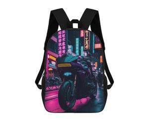 sinyumoney Neon Ride Tokyo Drift Zaini Casual Per Bambini, Borse Scolastiche Per Ragazzi E Ragazze, Zaini Per Libri, Zaini 17inch