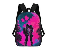sinyumoney Neon Romance Astronauts Under The Moonlight Zaini Casual Per Bambini, Borse Scolastiche Per Ragazzi E Ragazze, Zaini Per Libri, Zaini 17inch