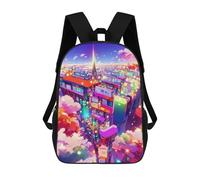 sinyumoney Neon Sky Cityscape -2 Zaini Stampati in 3D Per Bambini, Zaini Scolastici, Borse Scolastiche, Zaini Alla Moda Per Ragazzi, Studenti Delle Scuole Elementari E Medie 17inch