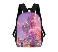 sinyumoney Neon Skyscraper Dreamscape Zaino Per La Scuola Stampato in 3D Borsa Scolastica Per Ragazzi E Ragazze Zaino Per Bambini Zaino Da Viaggio 17inch