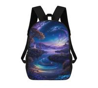 sinyumoney Neon Space Landscape Zaino Scolastico Per Bambini, Borsa Scolastica Stampata in 3D Per Ragazzi, Studenti Delle Scuole Elementari E Medie 17inch