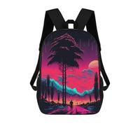 sinyumoney Neon Sunset Journey -1 Zaino Scolastico Per Bambini, Stampato in 3D, Borsa Scolastica Alla Moda, Borsa Scolastica Casual Per Ragazzi, Studenti Delle Scuole Elementari E Medie 17inch