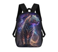 sinyumoney Neon Tiger Majesty Zaino Scolastico Per Bambini Stampato in 3D Per Bambini, Zaini Da Viaggio, Borse Per Libri Per Ragazzi, Studenti Delle Scuole Elementari 17inch