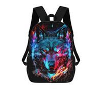 sinyumoney Neon Wolf Artwork Zaino, Zaino Per Bambini, Borsa Scolastica Per Studenti, Zaino Per Libri, Borsa Scolastica Stampata in 3D Per Ragazzi E Ragazze 17inch