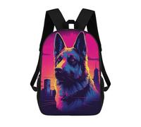 sinyumoney Neon Wolf Cityscape Zaini Per Bambini, Borsa Scolastica Stampata in 3D, Zaino Per Bambini, Zaini Da Viaggio, Borse Per Bambini, Borse Per Libri, Borsa Scolastica Per Bambini 17inch