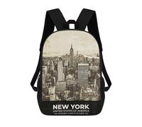 sinyumoney New York City Skyline Zaino, Zaino Per Bambini, Borsa Scolastica Per Studenti, Zaino Per Libri, Borsa Scolastica Stampata in 3D Per Ragazzi E Ragazze 17inch