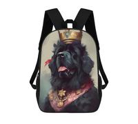 sinyumoney Newfoundland Dog Illusory Zaino Scolastico Alla Moda Per Studenti, Adatto A Ragazzi E Ragazze, Ideale Per Viaggi All'aperto E Attività Ricreative. 17inch