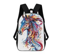 sinyumoney Night Fantasy Spiral Zaino Scuola Per Bambini Stampato 3D, Ideale Per Viaggi E Letture, Per Ragazzi E Studenti Primaria, Horse Colorful Pop Art, 17"