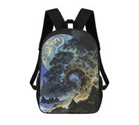sinyumoney Night Forest - Zaino da bambino stampato in 3D, borsa da scuola per ragazzi, zaino fresco e casual, divertente per bambini e adolescenti, Fantasy Tree And Planet, 17"