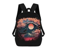 sinyumoney Night Fuji Mountain Zaini Per Bambini, Zaini Scolastici Personalizzati 3D Per Ragazzi E Ragazze, Zaini Scolastici Grandi, Zaini Casual Da Giorno 17inch