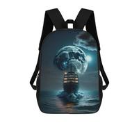 sinyumoney Night Voyage Under The Moon Zaino Scolastico Per Ragazze E Ragazzi, Zaini Di Grande Capacità, Zaini Leggeri Per Bambini E Studenti 17inch