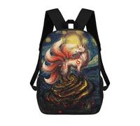 sinyumoney Nine-tailed Fox in Starry Night Style Zaini Casual Per Bambini, Borse Scolastiche Per Ragazzi E Ragazze, Zaini Per Libri, Zaini 17inch