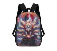 sinyumoney Nine-Tailed Fox Spirit Zaino Scolastico Alla Moda Per Studenti, Adatto A Ragazzi E Ragazze, Ideale Per Viaggi All'aperto E Attività Ricreative. 17inch