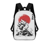 sinyumoney Nine Tailed Fox Zaino Scolastico Stampato in 3D Zaino Scolastico Per Bambini Zaini Scolastici Zaini Da Viaggio Borsa Casual Alla Moda Per Bambini Studenti Scolastici 17inch