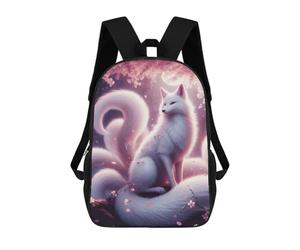 sinyumoney Ninetail White Kitsune Zaino Scolastico Alla Moda Per Studenti, Adatto A Ragazzi E Ragazze, Ideale Per Viaggi All'aperto E Attività Ricreative. 17inch