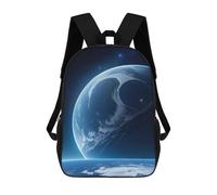 sinyumoney Ninja Cat Zaini Per Ragazzi Zaini Stampati 3D, Zaini Da Viaggio Alla Moda Per Ragazzi (primario, College), Vista lontana della Terra, 17"