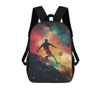 sinyumoney Ninja Cat Zaini Per Ragazzi Zaini Stampati 3D, Zaini Da Viaggio Alla Moda Per Ragazzi (primario, College), Calcio Galaxy Silhouette, 17"