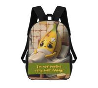 sinyumoney Ninja Cat Zaini Per Ragazzi Zaini Stampati 3D, Zaini Da Viaggio Alla Moda Per Ragazzi (primario, College), Sick Banana In Bed, 17"
