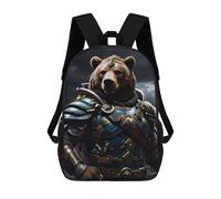 sinyumoney Ninja Cat Zaini Per Ragazzi Zaini Stampati 3D, Zaini Da Viaggio Alla Moda Per Ragazzi (primario, College), Bear Armor Fighting, 17"