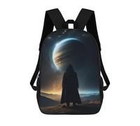 sinyumoney Ninja Cat Zaini Per Ragazzi Zaini Stampati 3D, Zaini Da Viaggio Alla Moda Per Ragazzi (primario, College), Among The Rings Of Saturn, 17"