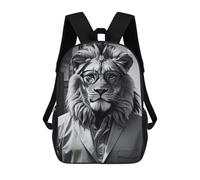 sinyumoney Ninja Cat Zaini Per Ragazzi Zaini Stampati 3D, Zaini Da Viaggio Alla Moda Per Ragazzi (primario, College), Lion Glasses Funny, 17"