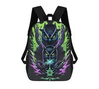 sinyumoney Ninja Owl And Apprentice Zaino Scolastico Stampato in 3D Per Bambini, Zaino Scolastico Casual Alla Moda Per Bambini Studenti 17inch