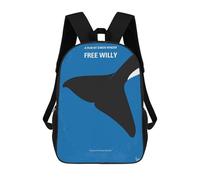 sinyumoney No1359 My Free Willy Zaino, Borsa Scolastica Stampata in 3D, Borsa Per Il Pranzo Scolastico, Zaino Da Viaggio, Zaino Per Amici, Zaino Scolastico Per Ragazze E Ragazzi 17inch
