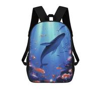 sinyumoney Ocean of Emotions Zaini scolastici per bambini, borsa scolastica stampata 3D per ragazzi, studenti elementari e college, Humpback Whale Underwater, 17"