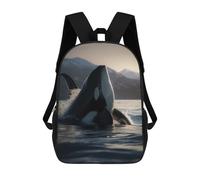 sinyumoney Ocean of Emotions Zaini scolastici per bambini, borsa scolastica stampata 3D per ragazzi, studenti elementari e college, Regal Orca, 17"