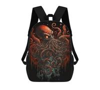 sinyumoney Octopus Horror Illustration Zaino Scolastico Stampato in 3D Zaino Scolastico Per Bambini Zaini Scolastici Zaini Da Viaggio Borsa Casual Alla Moda Per Bambini Studenti Scolastici 17inch