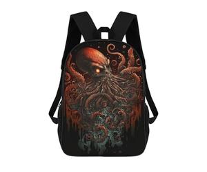 sinyumoney Octopus Horror Illustration Zaino Scolastico Stampato in 3D Zaino Scolastico Per Bambini Zaini Scolastici Zaini Da Viaggio Borsa Casual Alla Moda Per Bambini Studenti Scolastici 17inch