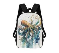 sinyumoney Octopus in Watercolor Zaino Scolastico Per Bambini, Zaino Casual Da Viaggio Per Ragazzi E Ragazze, Zaino Da Giorno Di Grande Capacità 17inch