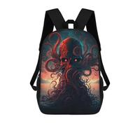 sinyumoney Octopus Skull SunsetZaino Scolastico Per Bambini, Zaini Stampati in 3D, Zaini Alla Moda Per La Scuola Elementare E Media Per Ragazzi. 17inch