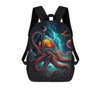 sinyumoney Octopus Spaceship in Outer Space Zaino Scolastico, Zaino Per Libri, Zaini Per Bambini Stampati in 3D, Zaini Per Bambini, Zaini Scolastici Per Bambini, Zaini Da Viaggio 17inch