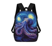 sinyumoney Octopus Starry Night Zaino Scolastico Per Bambini, Borsa Scolastica Stampata in 3D Per Ragazzi, Studenti Delle Scuole Elementari E Medie 17inch