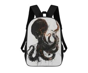 sinyumoney Octopus Watercolor Art Zaini Scolastici Stampati in 3D Zaini Scolastici Alla Moda Per Bambini Zaini Per Ragazzi Per Studenti Delle Scuole Medie 17inch