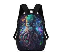 sinyumoney Octopus with Glasses Art Print -6 Zaino Per La Scuola Stampato in 3D Borsa Scolastica Per Ragazzi E Ragazze Zaino Per Bambini Zaino Da Viaggio 17inch