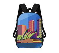 sinyumoney Opera House Sydney Pop Art Zaino Scolastico Per Bambini Stampato in 3D, Zaini Da Viaggio Ad Alta Capacità, Borse Per Libri, Zaini Scolastici Per Bambini 17inch