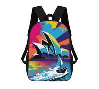 sinyumoney Opera Sydney Colors PopArt Zaino Per Bambini, Zaino Scolastico Stampato in 3D, Zaino Per Ragazzi E Ragazze, Borsa Scolastica Regolabile Per La Scuola Primaria 17inch