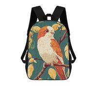sinyumoney Orange And White Bird on Branch Zaino Scolastico, Zaino Per Libri, Zaini Per Bambini Stampati in 3D, Zaini Per Bambini, Zaini Scolastici Per Bambini, Zaini Da Viaggio 17inch