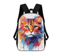 sinyumoney Orange Cat Painting Zaini Stampati in 3D, Borsa Scolastica Casual Per Bambini, Borsa Scolastica Alla Moda Per Ragazzi, Studenti Delle Scuole Medie 17inch