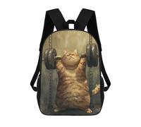 sinyumoney Orange Tabby Cat Lifting Stampa Zaino Per Bambini, Borsa Scolastica Per Adulti E Bambini, Zaino Da Viaggio Per Tutti I Giorni 17inch