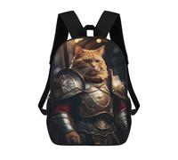 sinyumoney Orange Tabby Cat Warrior Zaino Scolastico Per Bambini Stampato in 3D, Zaini Da Viaggio Ad Alta Capacità, Borse Per Libri, Zaini Scolastici Per Bambini 17inch