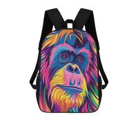 sinyumoney Orangutan Abstract Flat Zaini Per Bambini Zaino Scolastico Borsa Scolastica Stampata in 3D Borsa Scolastica Per Ragazzi Studenti Delle Scuole Elementari E Medie 17inch