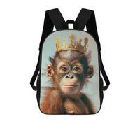 sinyumoney Orangutan King Zaino Scolastico Alla Moda Per Studenti, Adatto A Ragazzi E Ragazze, Ideale Per Viaggi All'aperto E Attività Ricreative. 17inch