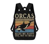 sinyumoney Orca Killer Whale Saying Zaini Per Bambini, Zaino Scolastico Alla Moda, Borsa Scolastica Stampata in 3D Per Ragazzi, Studenti Delle Scuole Elementari E Medie 17inch