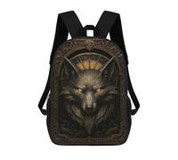 sinyumoney Ornate Fox Head - Gothic Elegance Fantasy Poster Stampa Zaino Per Bambini, Borsa Scolastica Per Adulti E Bambini, Zaino Da Viaggio Per Tutti I Giorni 17inch