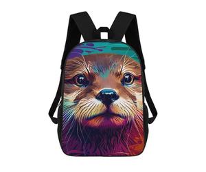 sinyumoney Otter Colorufl Zaino Scolastico Per Bambini, Stampato in 3D, Borsa Scolastica Alla Moda, Borsa Scolastica Casual Per Ragazzi, Studenti Delle Scuole Elementari E Medie 17inch