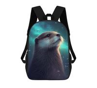 sinyumoney Otter Galaxy Animal Zaino Scolastico Stampato in 3D, Borse Scolastiche Per Ragazzi E Ragazze, Zaino Per Laptop Per Bambini/studenti/adulti 17inch