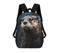 sinyumoney Otter Oil Paint Portrait Zaino Scolastico Alla Moda Per Studenti, Adatto A Ragazzi E Ragazze, Ideale Per Viaggi All'aperto E Attività Ricreative. 17inch